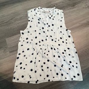 Black and white knit woven Loft top. NWT